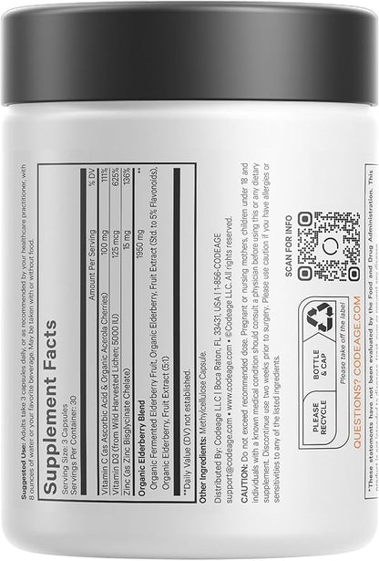 Codeage Organic Black Elderberry Supplement 90 Capsules