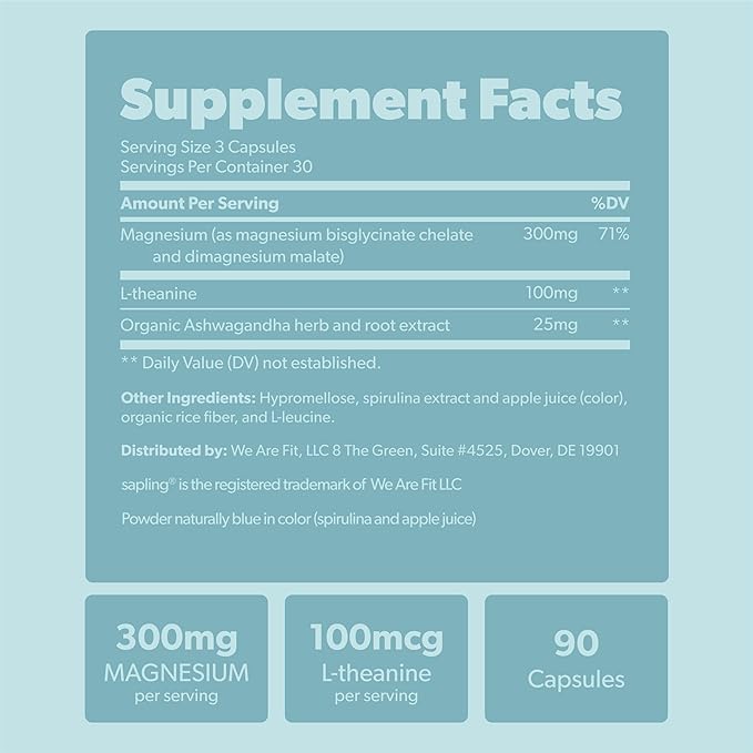Magnesium Glycinate Complex Supplement 300mg, 90 90 Veggie