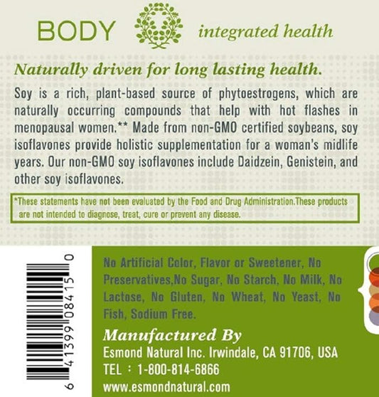 (3 Pack) Esmond Natural: Soy Isoflavones 250mg, 180 180 Capsules