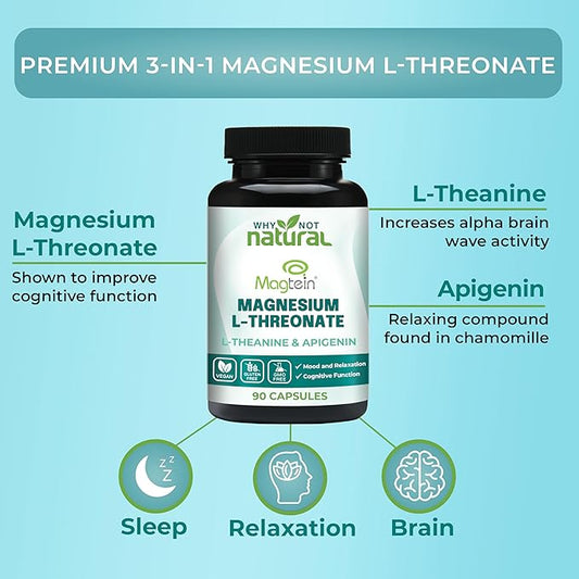 Magnesium L-Threonate Complex with Apigenin and 90 Capsules,