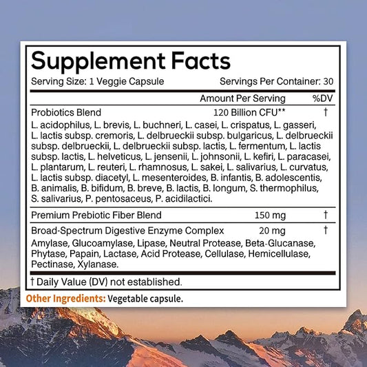 NewRhythm Probiotics 120 Billion CFU 36 3-in-1 Probiotics 30ct