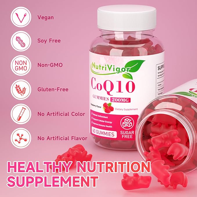 CoQ10 Gummies, Coenzyme Q10 Supplement 200mg, CoQ10 Supplement 120 Count
