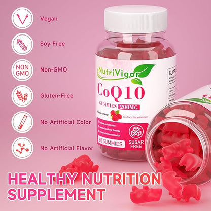 CoQ10 Gummies, Coenzyme Q10 Supplement 200mg, CoQ10 Supplement 120 Count
