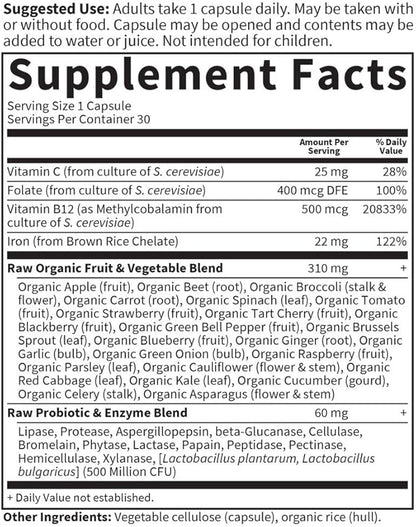 Vitamin Code Raw Iron 30ct Capsules