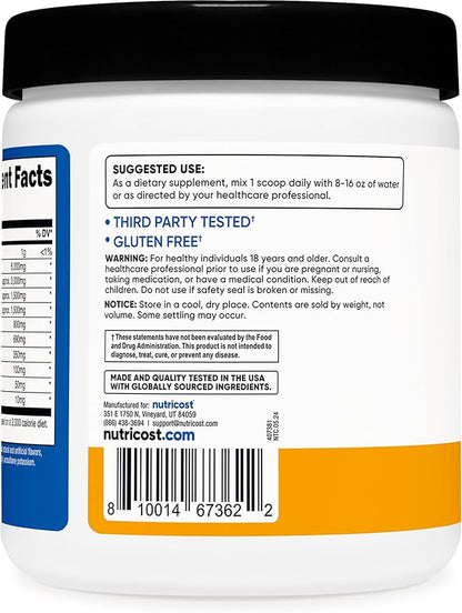 Nutricost EAA Powder 30 Servings - Passion Fruit, Orange, and Guava (POG) - Essential Amino Acids - Non-GMO, Gluten Free, Vegetarian Friendly