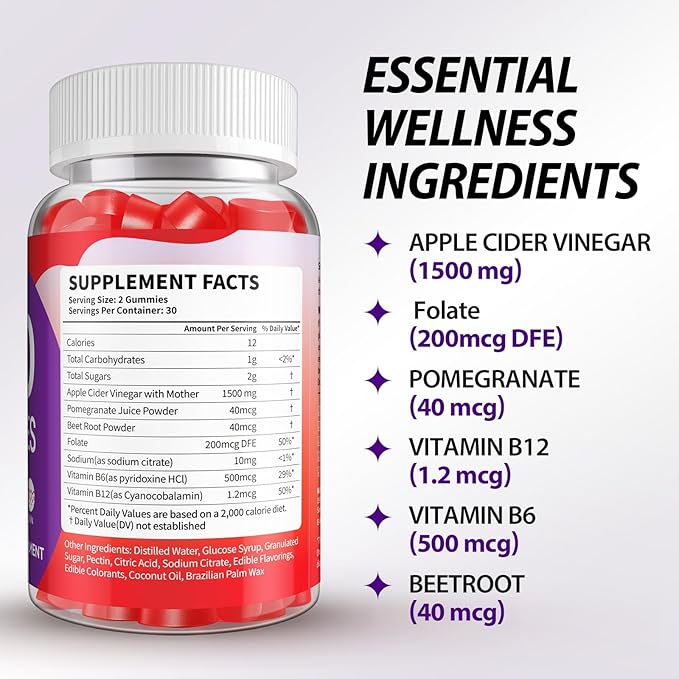 Keto ACV Gummies Advanced Weight Loss Gummies, Keto ACV for Detox Digestion Energy, 1500 MG Apple Cider Vinegar with Vitamin for Women & Natural Lemon Honey Flavor