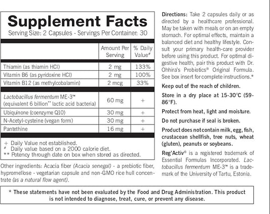 Reg'Activ Cardio Wellness with Glutathione Producing ME-3, Pantethine CoQ10