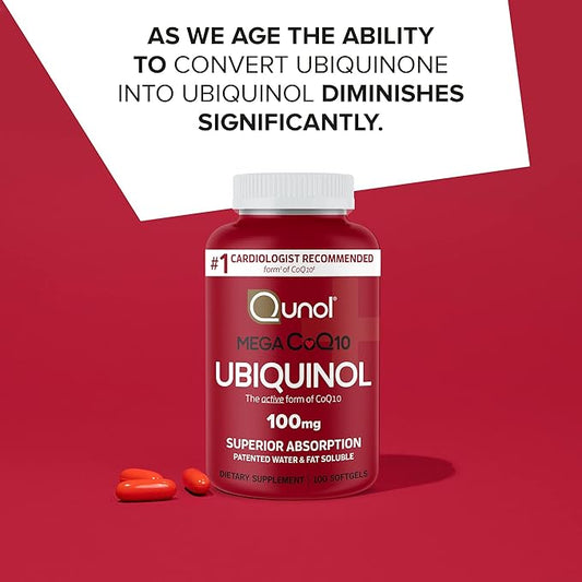 Qunol Mega Ubiquinol CoQ10 100mg Softgels- Q10 for 100 Count 2)