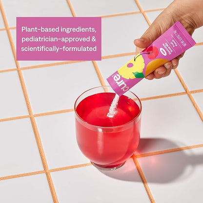 Cure Hydration - Kids Electrolyte Drink Mix | Plant-Based Pediatrician Formulated Rehydration | No Added Sugar, Non-GMO, Gluten-Free, No Artificial Flavors, FSA & HSA | Box of 6 Packets - Fruit Punch