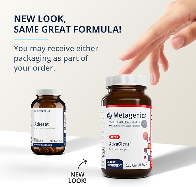 Metagenics AdvaClear - Daily Support for Detoxification* - Detox Supplements* - with Vitamin B12, Pantothenic Acid & Zinc Citrate - 126 Capsules