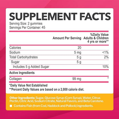 Collagen Gummies for Women & Men (90 Count) 90 Gummies