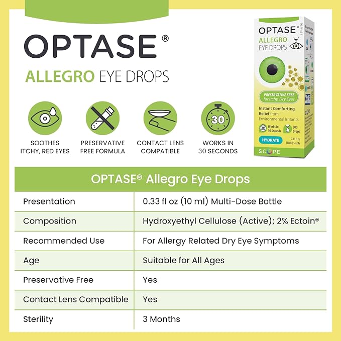 Optase Allegro Eye Drops for Dry Eyes .33 oz, 300 Drops