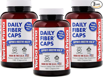 Yerba Prima Daily Fiber Capsules – 180 Caps 3) -