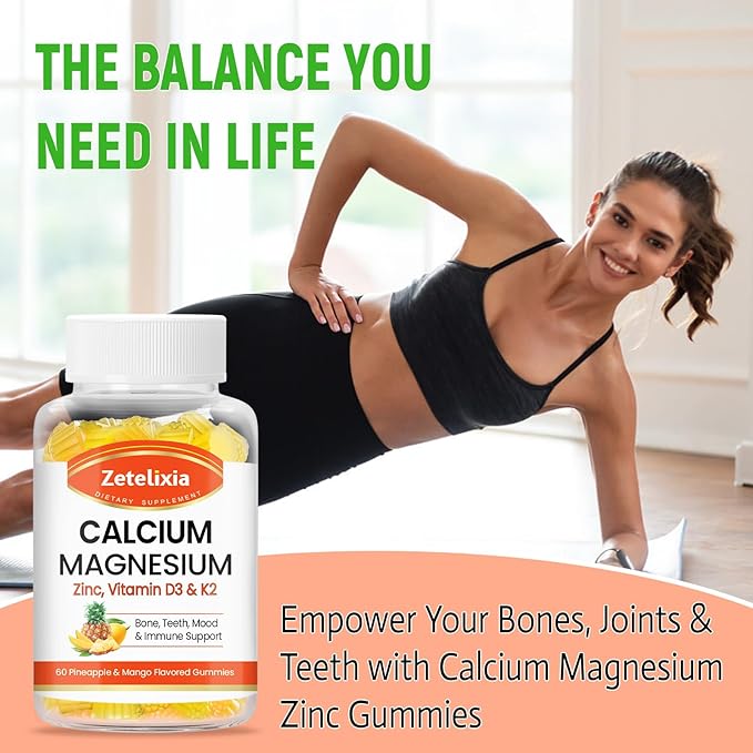 Sugar Free Calcium Gummies for Women D3 & K2, Calcium 120 Count