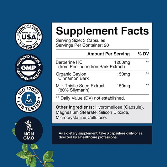 Balancing Berberine Plus 1200mg Per Serving Complex 60 Capsules