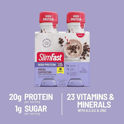 SlimFast Advanced Energy High Protein Meal 20g of 4 Count 3)