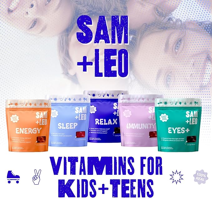 Energy Gummies - with Biotin, Vitamin B3, Vitamin B6 and Vitamin B12 for Kids & Teens - All Natural & Vegan Energy & Focus Supplement for Kids & Teens - Strawberry Flavor - 60/ct