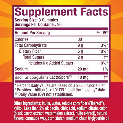 Metamucil Fiber Gummies Plus Probiotics 90 Gummies