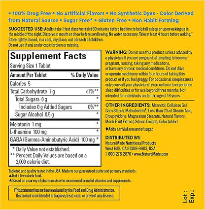 Nature Made Wellblends Back To Sleep, 1 mg, 100 mg 100mg, Sleep 40 Fast