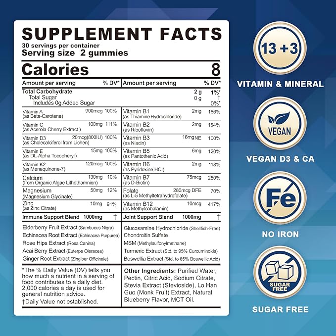 Multivitamin for Women 50+ & Men, D3 K2 K2 &