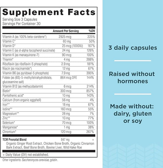 Ancient Nutrition Prenatal Vitamins, Multivitamin B12, Magnesium 90 Ct