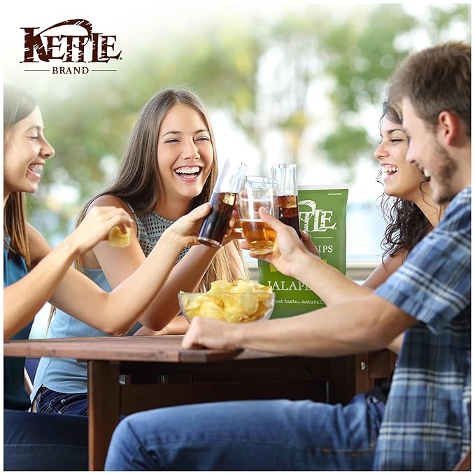 Kettle Brand Potato Chips, Jalapeno Kettle Chips, Party Size, 13 Oz