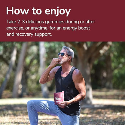 Recovery Gummies - Tart Cherry Gummies for Muscle Recovery - Hibiscus Cherry Flavor with Antioxidants & Electrolytes Combats Soreness, Fights Inflammation, Boosts Energy - Vegan, Non-GMO, Gluten-Free