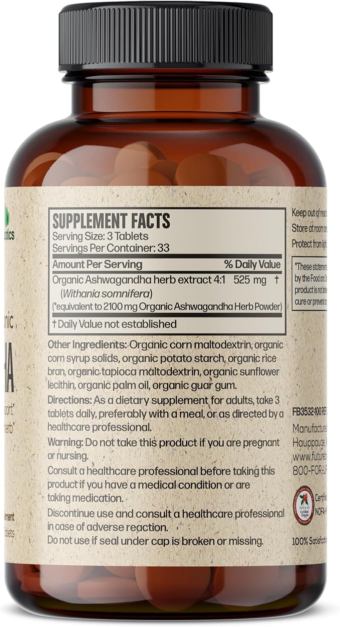Futurebiotics Certified Organic Ashwagandha, Stress Mood 100 Organic