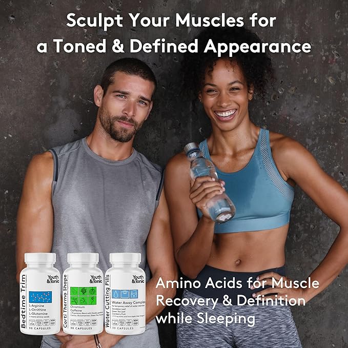Youth & Tonic Lean Sculpt Defined Cleanse – Water Weight Away, Cortithermo Shape & Bedtime Trim for Detox Metabolism Bloating Energy & Dietary Discipline for Mindful Eating – 90 Pills for Women & Men