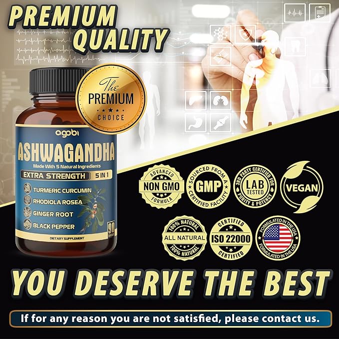 Ashwagandha Extract Capsule 5in1 Blended 90 Capsules 3 Months