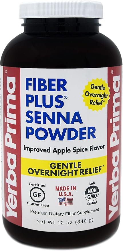 Yerba Prima Fiber Plus Senna Powder, 12 Ounce