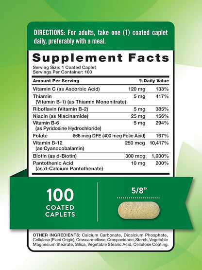 Nature's Truth Vitamin B Complex Plus 100 Caplets