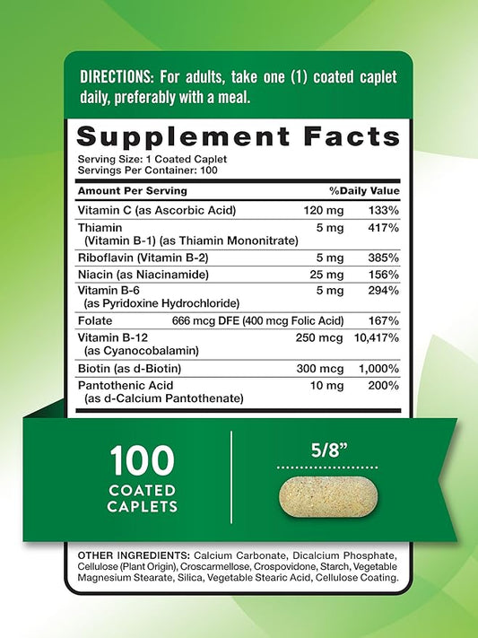 Nature's Truth Vitamin B Complex Plus 100 Caplets