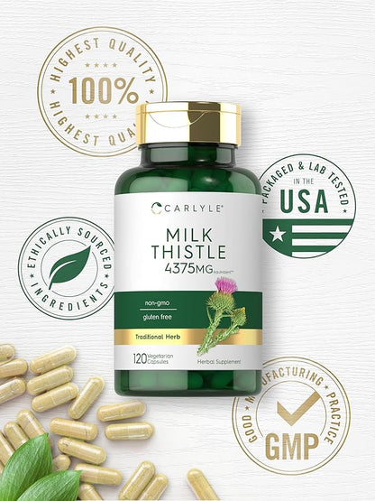 Carlyle Milk Thistle Supplement 4375mg | 120 Capsules