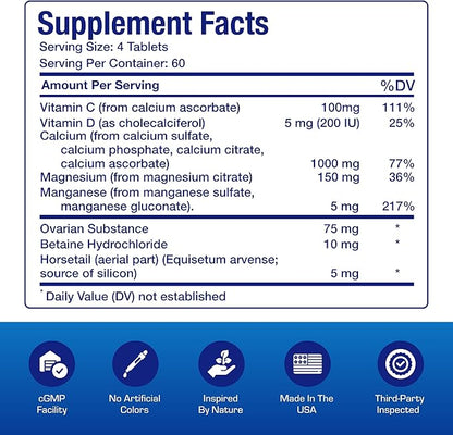 Osteo-Plex Bone Health Supplement for Women - Clinical Formula Bone Strength Supplement with Magnesium Calcium Vitamin D3 & Trace Minerals Complex - Easy to Swallow Gentle Tablets (120 Count)