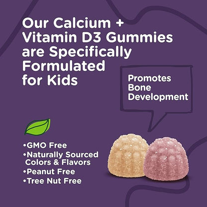 Kids Calcium Gummies with Vitamin D3 500mg plus D3 1000iu 1000iu -