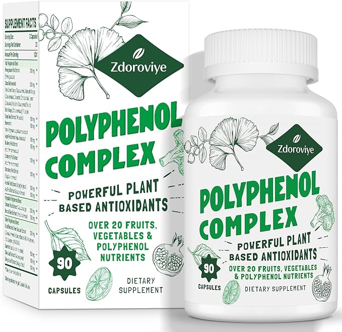 2250 MG Polyphenols Supplement Over 20 90 Capsules