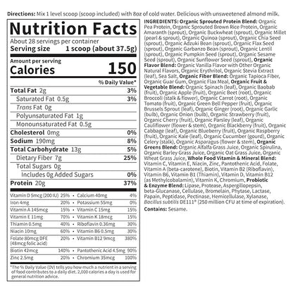 Garden of Life Vegan Protein Powder 28 Servings