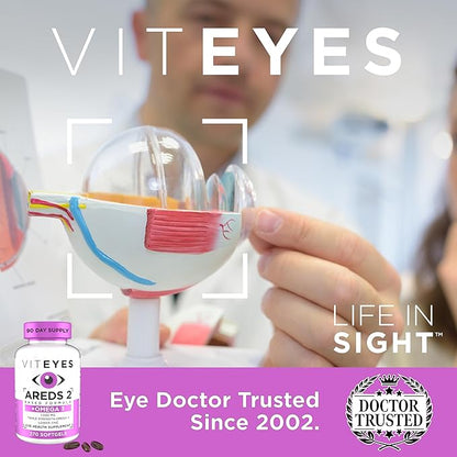 Viteyes AREDS 2 + Omega-3 Macular Support Softgels, Plus Triple Strength Omega-3 (650 mg EPA, 350 mg DHA) for Heart Health & Eye Health, Eye Vitamins, Vision Supplement, 270 Softgels