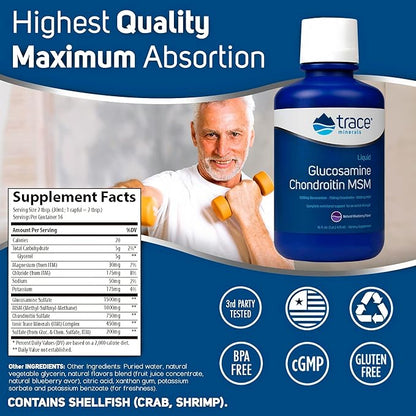 Trace Minerals | Liquid Glucosamine Chondroitin 16 Servings, 16 fl