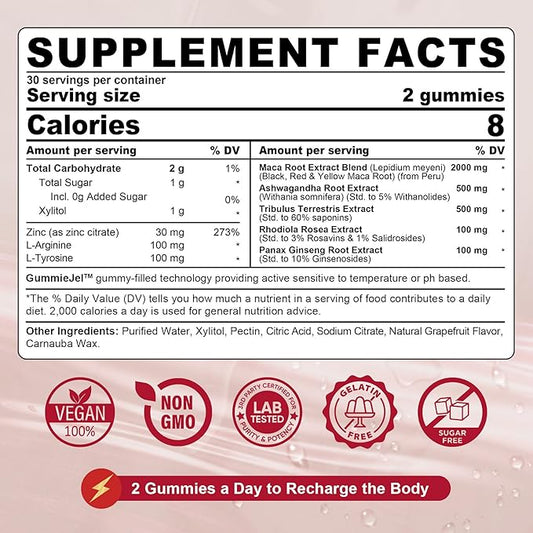 NEVISS Sugar Free Maca Root Filled Gummies