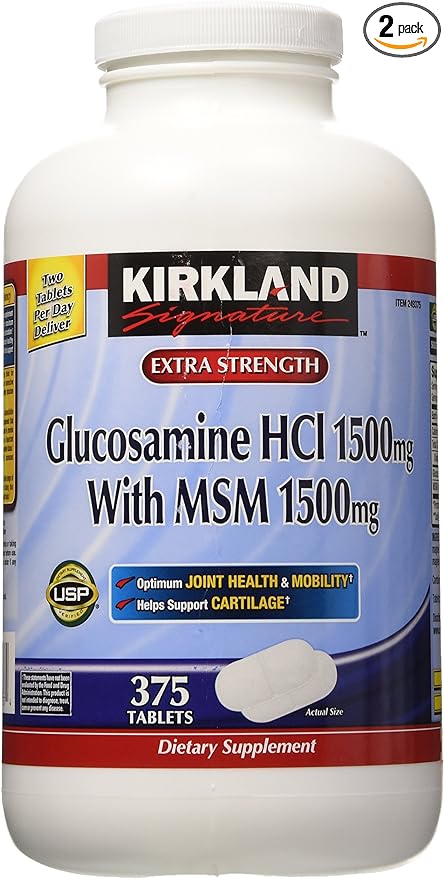 Kirkland Signature Glucosamine with MSM, 375 (2 Pack)