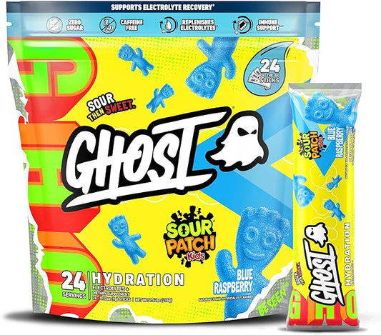 GHOST Hydration Packets, Sour Patch Kids 24 Sticks,