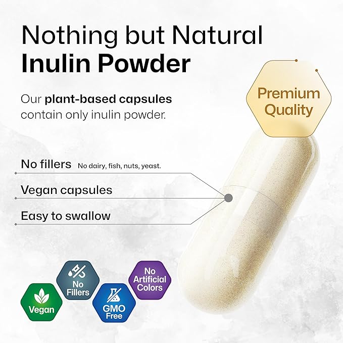 Inulin Powder Capsules 1200mg Chicory 100 Vegan