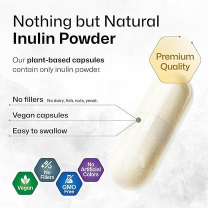 Inulin Powder Capsules 1200mg Chicory 100 Vegan