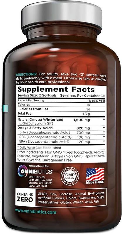 Vegan Omega DHA+EPA 8X More Omega-3, Omega-6, Omega-6, DHA,