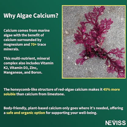 (2 Pack) Algae Calcium Gummies 600mg D3, C,
