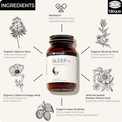 Blisque – Natural Sleep Aid Supplement 90 Capsules