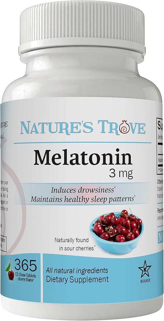 Melatonin 3mg Chewable, 365 Chewable Melatonin