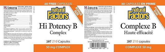 Natural Factors Hi Potency B Complex, 210 CT